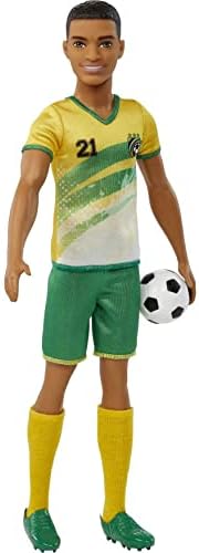 Barbie Ken Soccer Player Doll | Cropped Hair, #10 Uniform | Kids Fashion & Role Play | Includes Cleats & Ball | Perfect