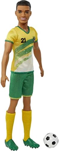 Barbie Ken Soccer Player Doll | Cropped Hair, #10 Uniform | Kids Fashion & Role Play | Includes Cleats & Ball | Perfect