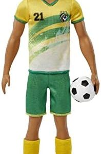 Ken Fashion Doll - Soccer Player with Short Cropped Hair, #21 Uniform, Tall Socks, Cleats & Ball - Perfect for Kids Ages