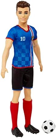 Barbie Ken Soccer Player Doll | Cropped Hair, #10 Uniform | Kids Fashion & Role Play | Includes Cleats & Ball | Perfect