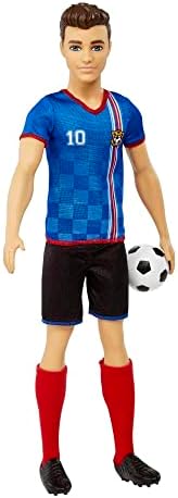 Barbie Ken Soccer Player Doll | Cropped Hair, #10 Uniform | Kids Fashion & Role Play | Includes Cleats & Ball | Perfect