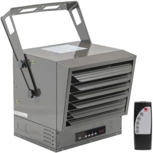Comfort Zone 10,000W Garage Heater – Industrial Ceiling Mount, 240V Fan-Forced Heater with Remote & Digital Thermostat,