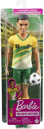 Barbie Ken Soccer Player Doll | Cropped Hair, #10 Uniform | Kids Fashion & Role Play | Includes Cleats & Ball | Perfect