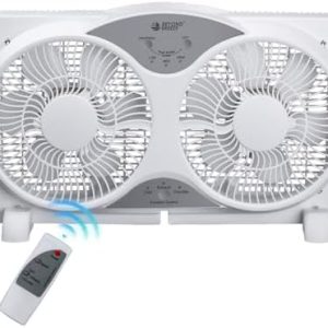 BEYOND BREEZE 9" Reversible Window Fan with Remote Control - Dual 3-Speed Modes for Bedroom & Kitchen - Adjustable 2|5"