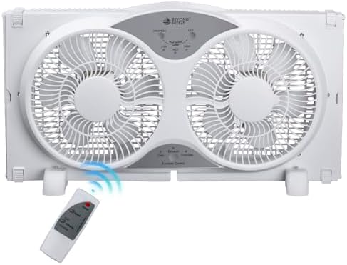 BEYOND BREEZE 9" Reversible Window Fan with Remote Control - Dual 3-Speed Modes for Bedroom & Kitchen - Adjustable 2|5"