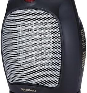 Amazon Basics Oscillating Ceramic Space Heater, Portable Indoor Heating Solution, 1500W with Overheat and Tip-Over Prote