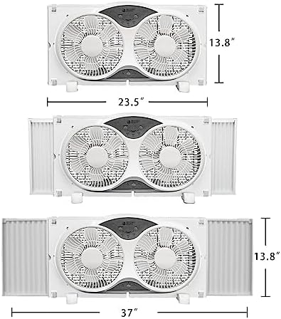 BEYOND BREEZE 9" Reversible Window Fan with Remote Control - Dual 3-Speed Modes for Bedroom & Kitchen - Adjustable 2|5"