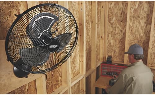 Ironton 14in. Oscillating Wall-Mount Garage Fan - High Airflow 2200 CFM - Perfect for Garages & Workshops - Space-Saving