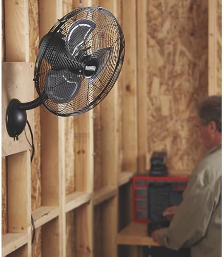Ironton 14in. Oscillating Wall-Mount Garage Fan - High Airflow 2200 CFM - Perfect for Garages & Workshops - Space-Saving