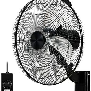 Simple Deluxe 18 Inch Wall Mount Fan - 90° Oscillation, 5 Speed Settings, Ideal for Home & Commercial Use, Energy-Effici